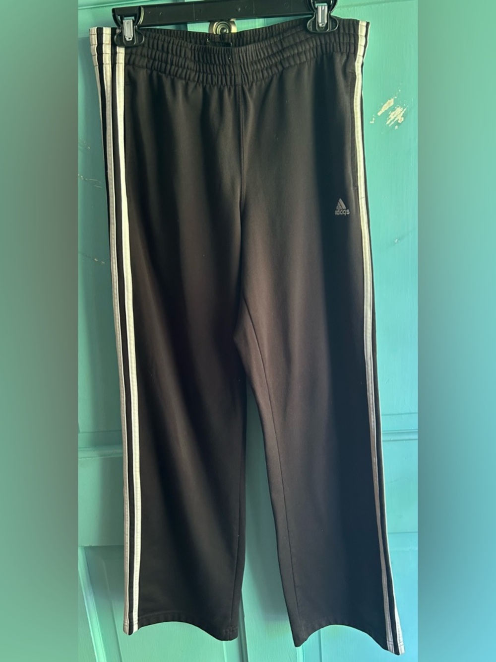 Classic Adidas Women’s Black Joggers With 3 Pinstripes. Small